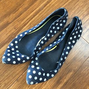 *3 for $20* Navy and white polka dot flats